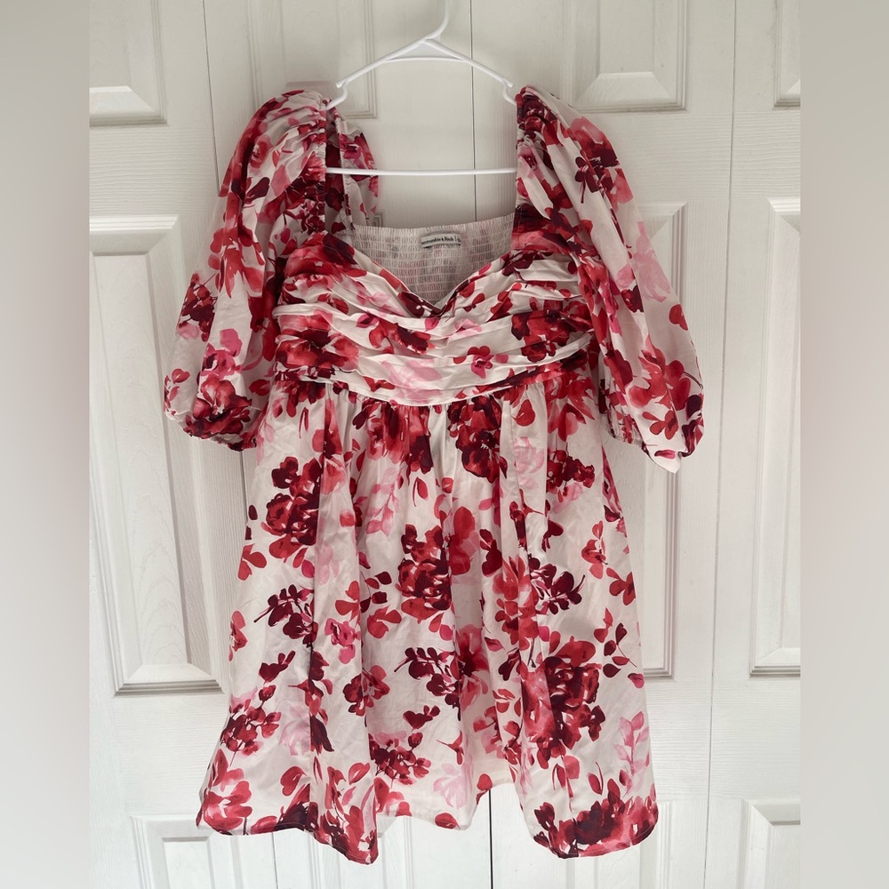Abercrombie and Fitch Emerson poplin puff sleeve mini dress